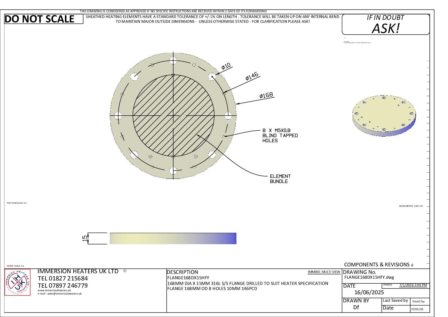 FFY Flanged Immersion Heater