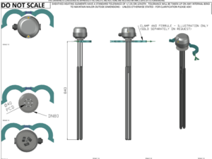 DN80 Heater Dimensions Drawing